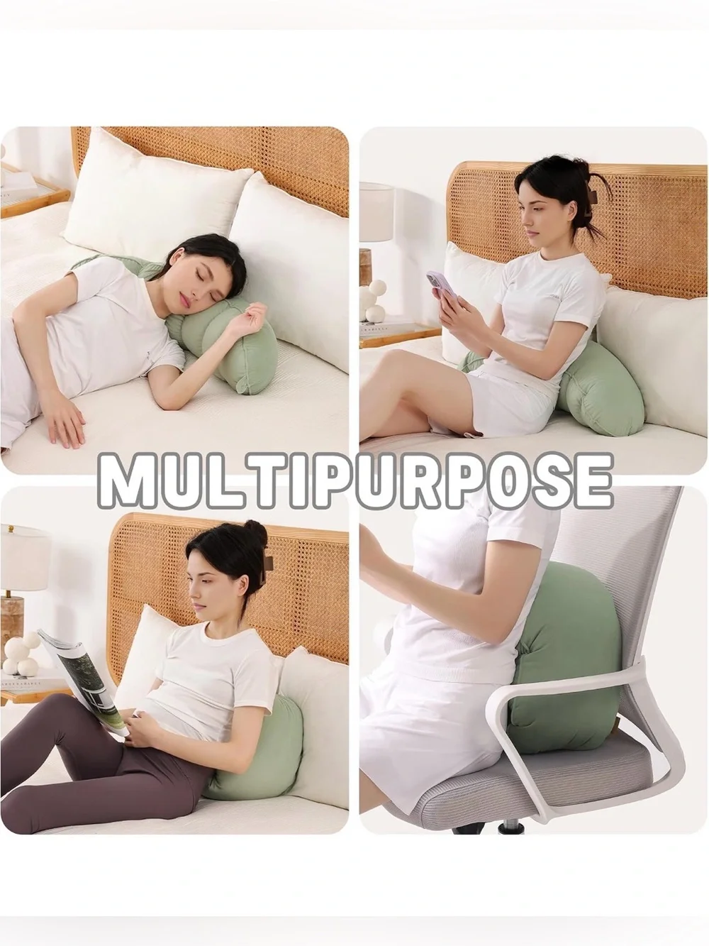 Ailuteie Celadon Green 29.5 inch Support Pillow - New!